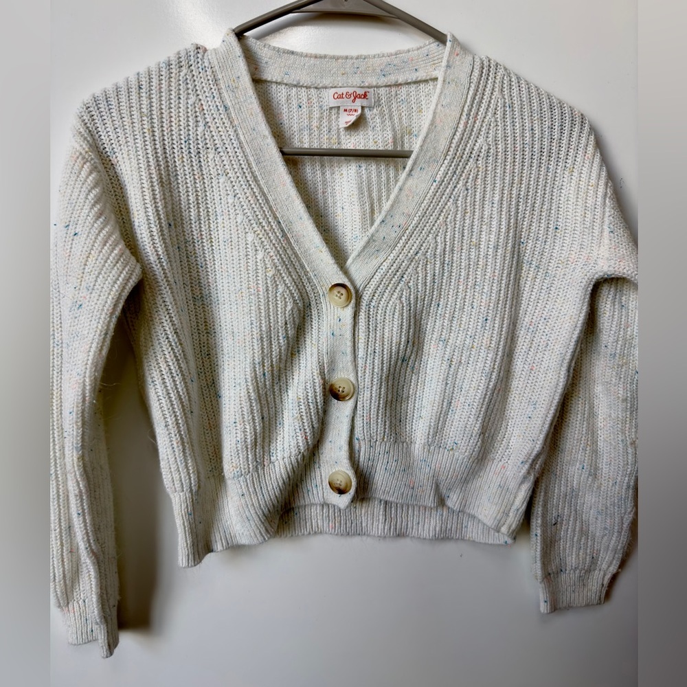 Cat & Jack girls cream cardigan